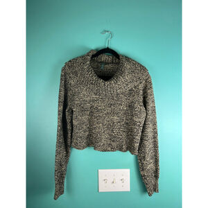 Lauren Ralph Lauren Jeans Co. Marled Knit Sweater Women's XL Black White Cropped
